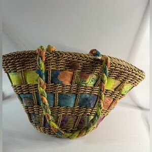 Capelli Straworld Tote Bag Shoulder Straw Fabric